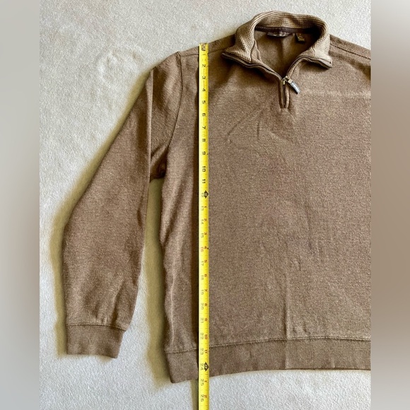 Tasso Elba Men’s 1/4 Zip Long Sleeve Sweater Brown Size Small - Picture 4 of 6